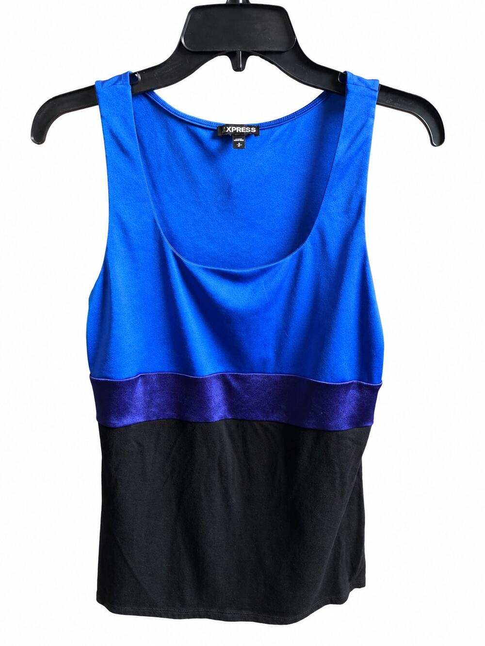 Express Women’s S Cobalt Blue Black Colorblock Sleeveless Tank Top